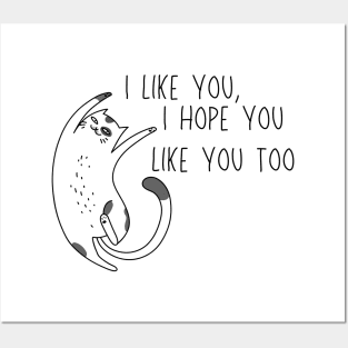 I like you, I hope you like you too, Cat T-Shirt Posters and Art